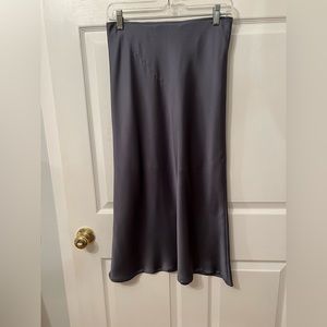 Navy Abercrombie midi silk skirt